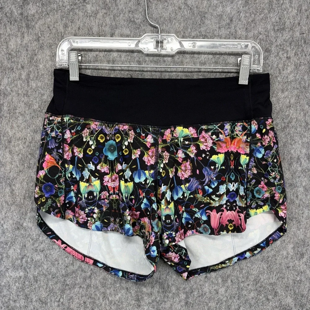 Lululemon Quick Pace Shorts Womens 6x2.5 Running Train Athleisure Floral LW7CQAT